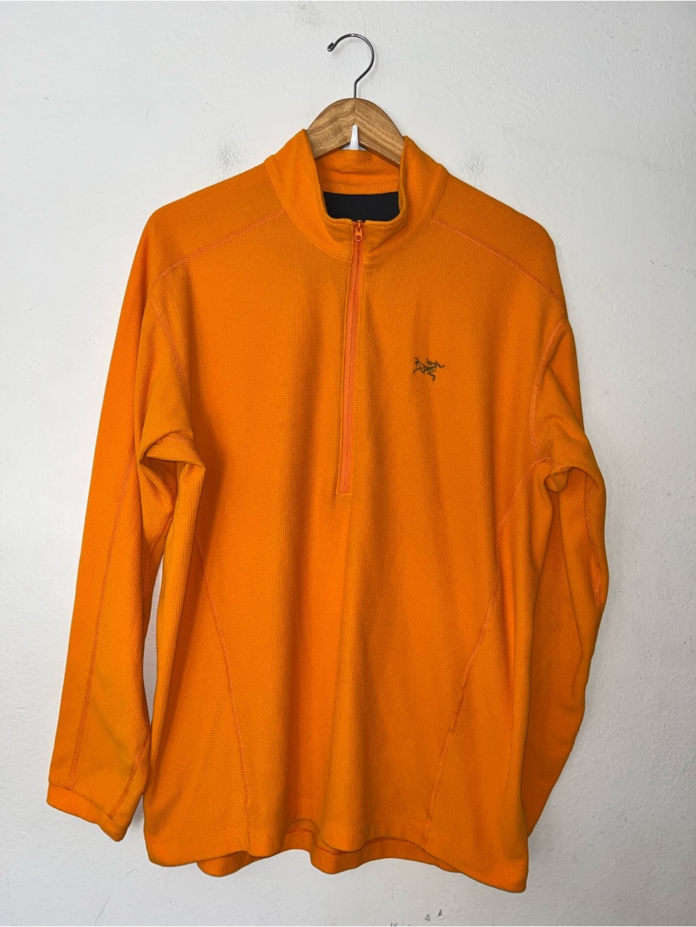 Arcteryx Delta Pullover Mens XL Orange 1/2 Zip Polartec Grid Fleece
